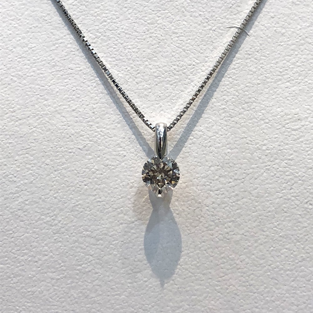 【中古美品】 Pt850 ダイヤ　ネックレス　 D 1.016ct　重さ：3.8g NC：約38cm_画像2