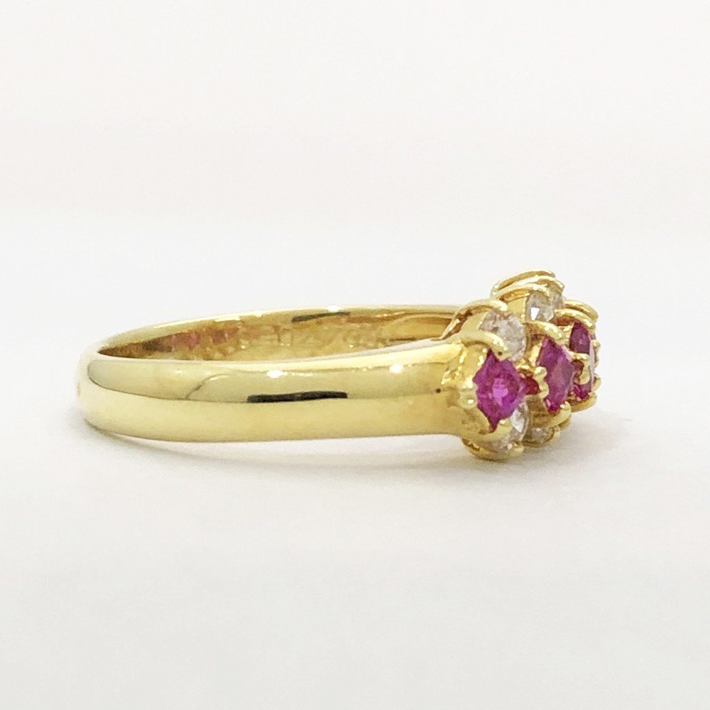 美品】 K18 ルビー ダイヤ ファッションリング ルビー0.47ct ダイヤ