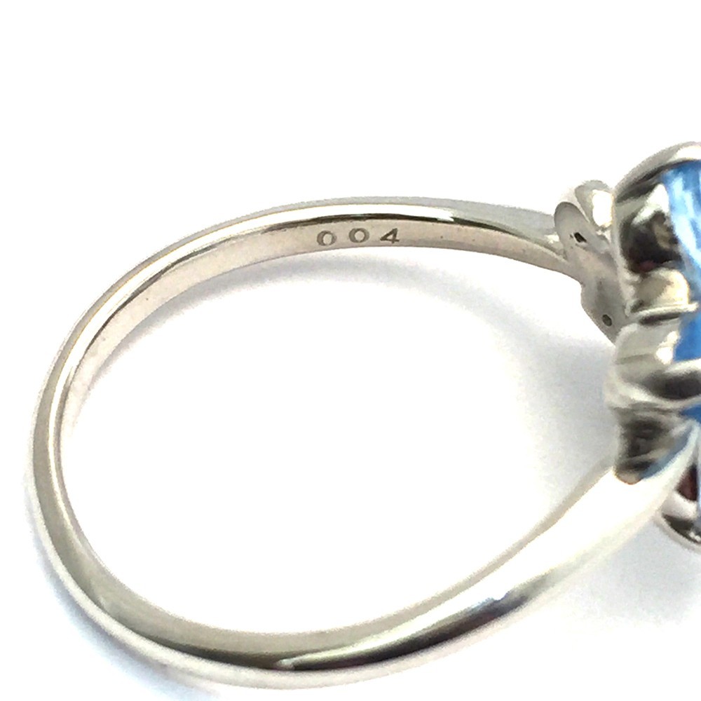【中古美品】Pt900　ブルートパーズ　ダイヤ　リング　指輪 レディース　D0.04ct　3.8ｇ　11.5号_画像10