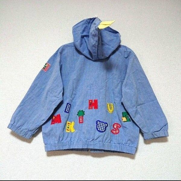 ミキハウス ジャケット フード付き サイズ110 ミキハウス フード付き薄手パーカー レトロ 110サイズ 日本製