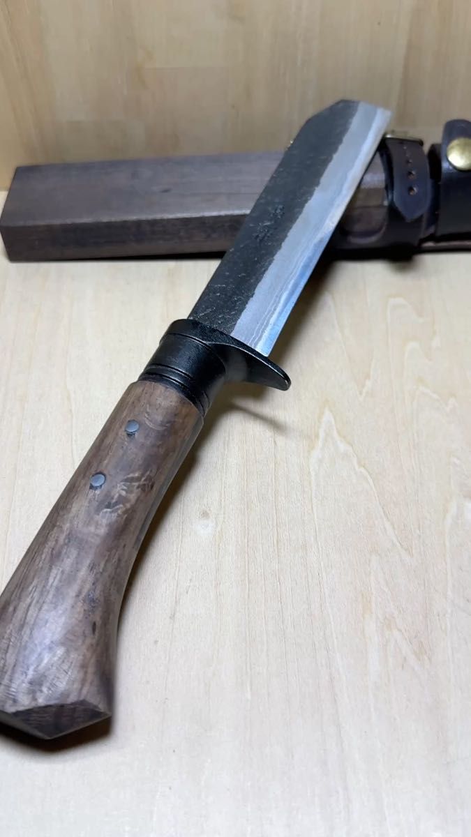 【晶之作】土佐渓流鉈 tosa keiryu 黒ツバ輪 中古美品