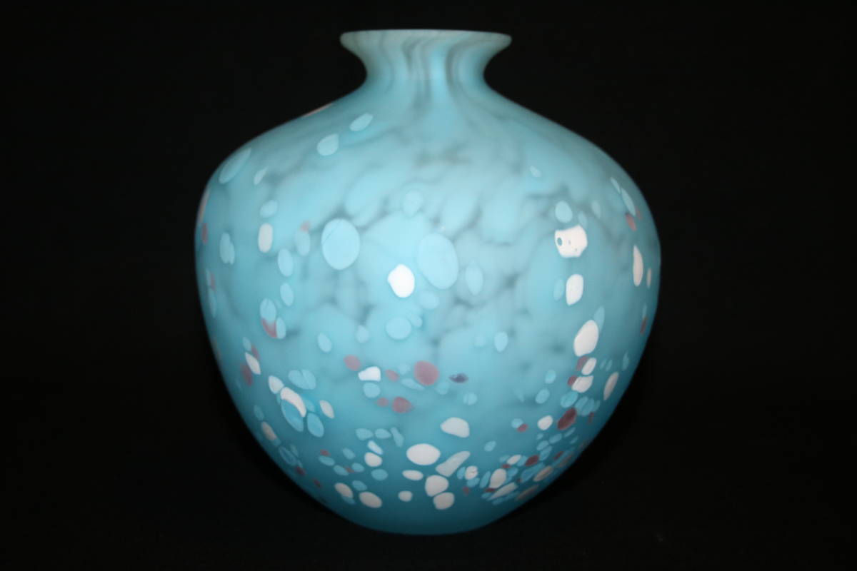 ヤフオク! - 藤田喬平 手吹 金彩花瓶 共箱 花器 硝子 ガラス 文化功...
