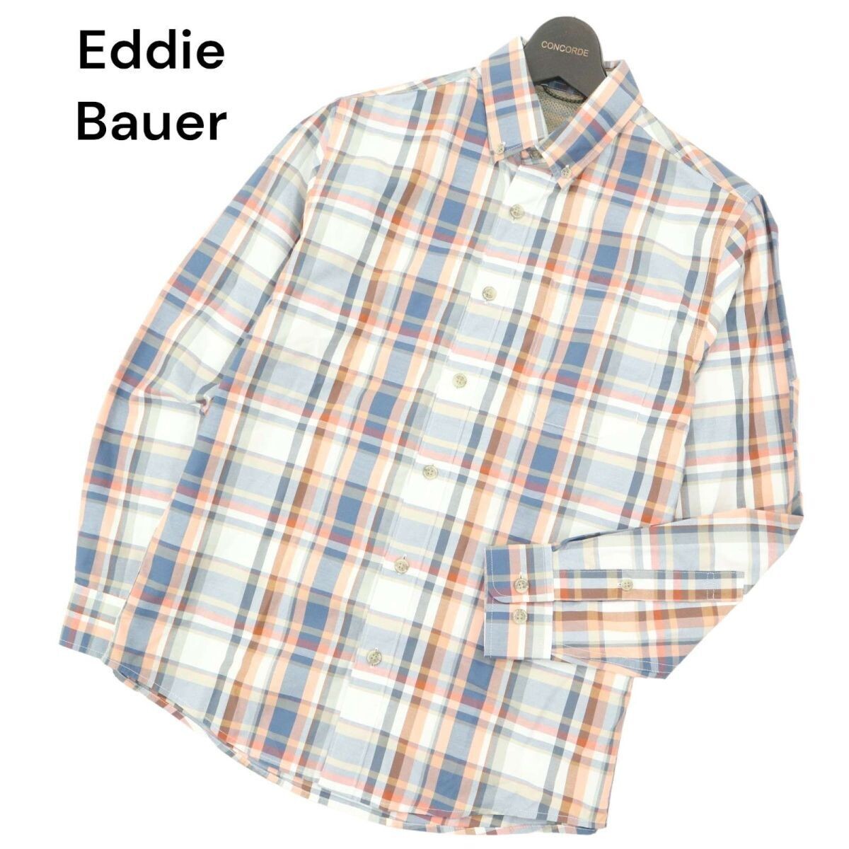 Eddie Bauer エディーバウアー 通年 コットン&ポリ★ 長袖 ボタンダウン チェック シャツ Sz.XS　メンズ アウトドア　A4T06816_6#C