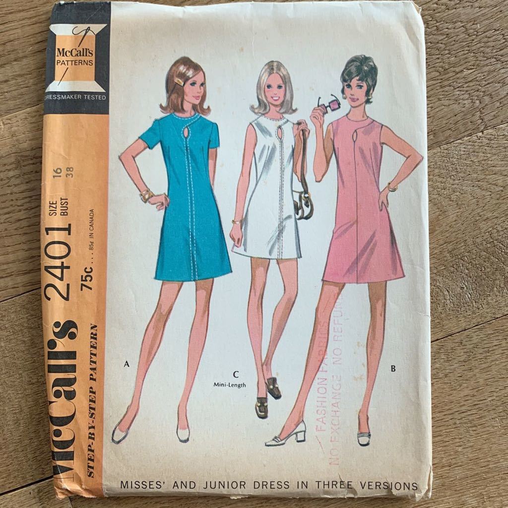 70\'s McCall\'sma call оригинал выкройки Vintage шитье образец ручная работа импорт импортированный автомобиль USA одежда retro Mini One-piece 