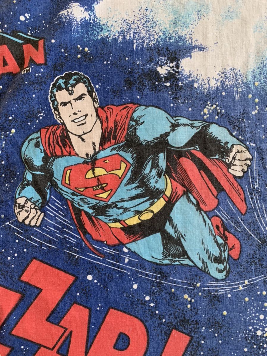 70s スーパーマン アメリカ USEDシーツ リメイク コレクター ハンドメイド 手作り 生地 マーベルコミック アメコミ ヒーロー キャラクター_画像1
