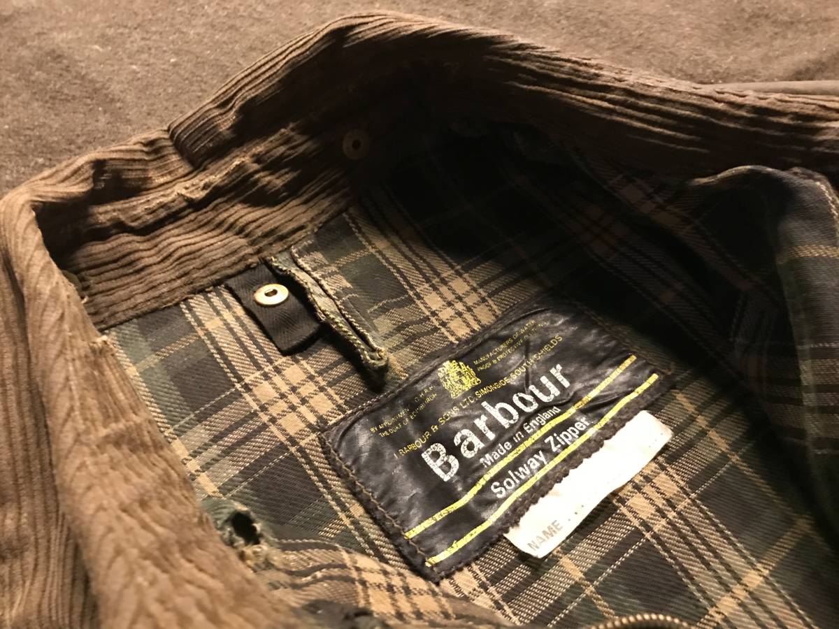 ■ MADE IN ENGLAND Barbour Solway Zipper 46 英国王室御用達 バブアー ソルウェイ ジッパー 1ワラント クレスト 希少@Gamefair BEDALE