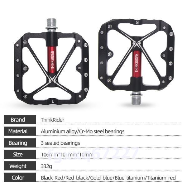 OG039:★人気☆ThinkRider3シールドベアリング自転車ペダルフラットバイクペダル MTB ロードマウンテンバイクペダルワイドプラットフォーム