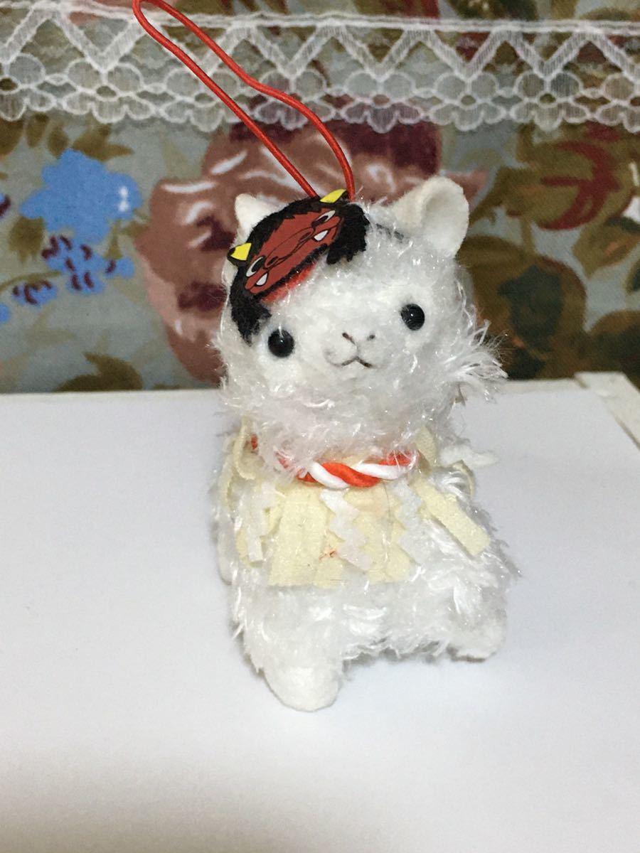 . present ground alpaca so* approximately 9×6cm rubber attaching attaching soft toy mascot *.. baldness so Akita 