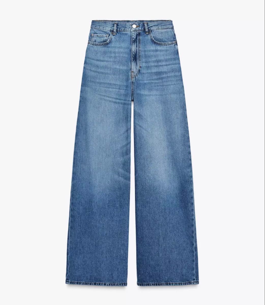 ☆ドイツ発*ZARA*新作*ハイウエストパラッツォワイドデニム☆ 今期【新品 タグ付き】 ザラ ZWコレクション ハイウエスト