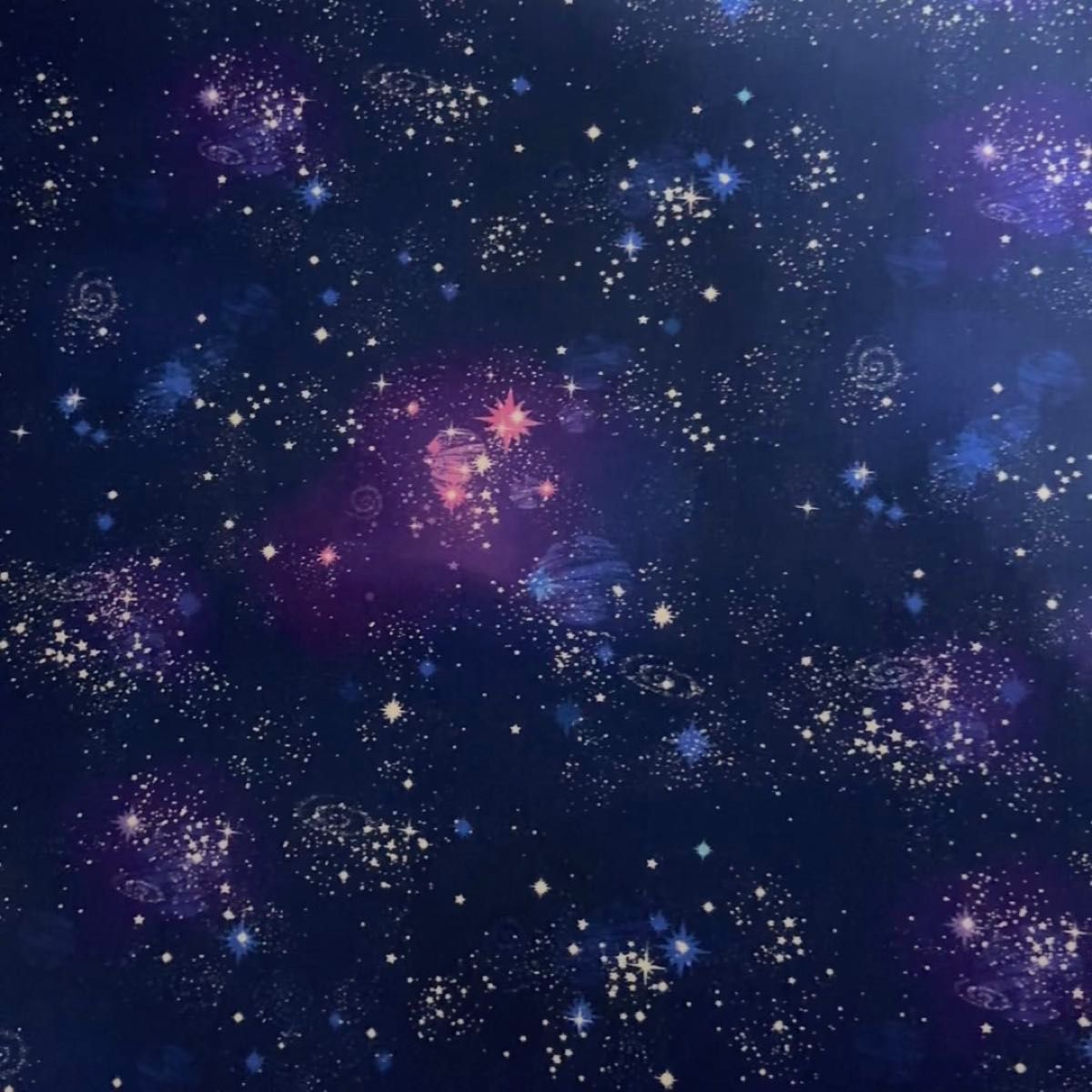 長さ100cm*110cm(幅)春夏新柄 深夜星空コットン生地プリント生地ハンドメイド用 シーチングハギレ生地