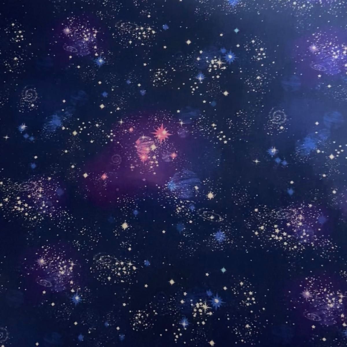 長さ100cm*110cm(幅)春夏新柄 深夜星空コットン生地プリント生地ハンドメイド用 シーチングハギレ生地