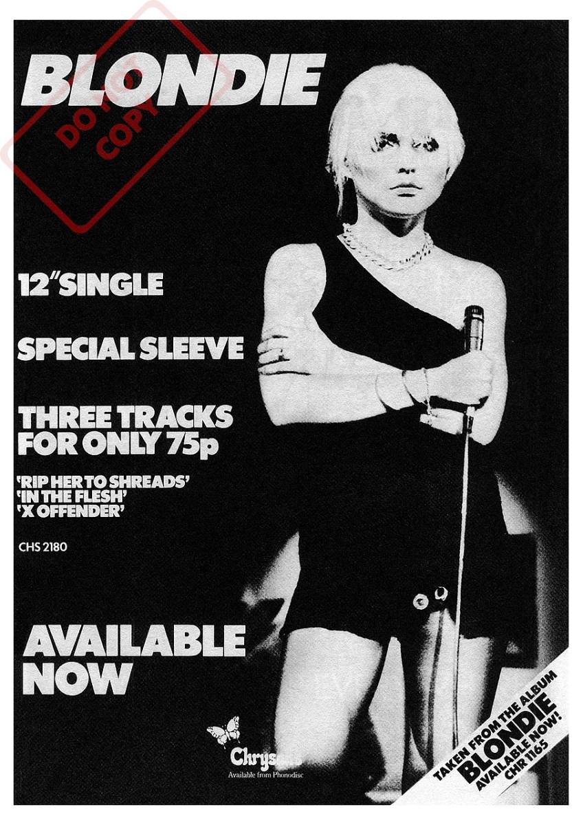 A2ポスター★デボラ・ハリー（ブロンディ） 1976年 プロモポスター★Blondie/Deborah Harryの画像1