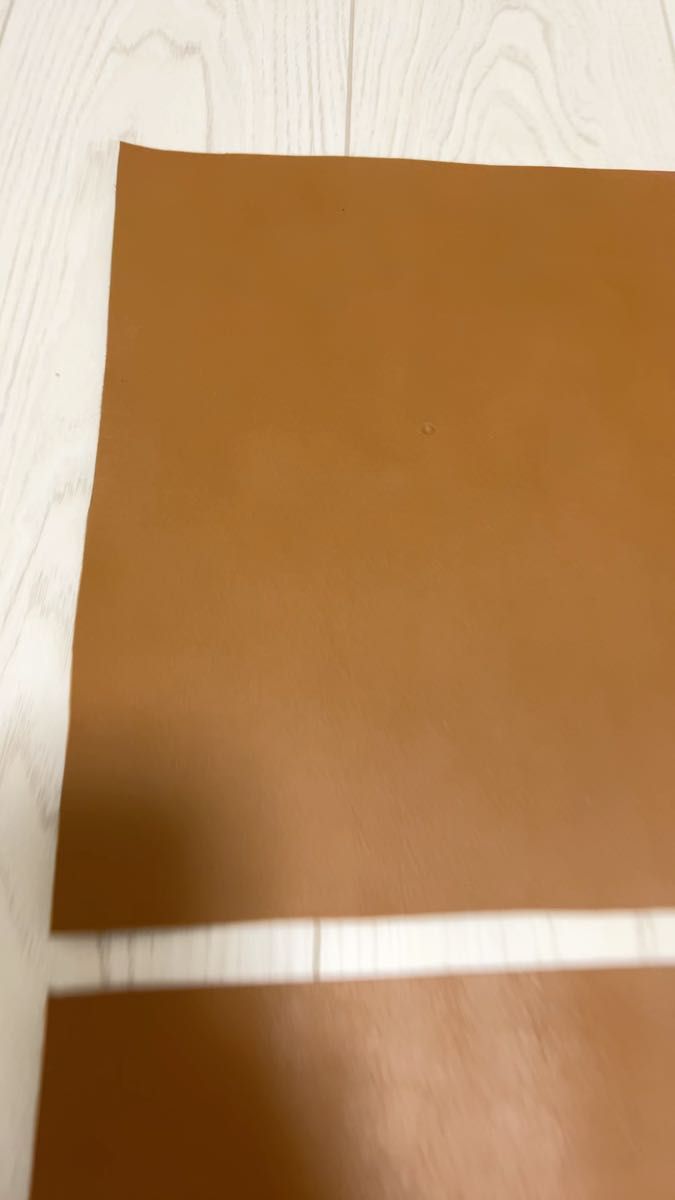 ① 牛革 レザー スムース クロム鞣し ブラウン 茶色 ハンドメイド 2枚セット