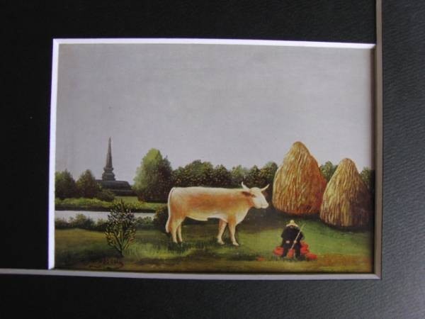 ルソー、牛のいる風景、希少額装用画集、新品額装付、状態良好、y321_画像3