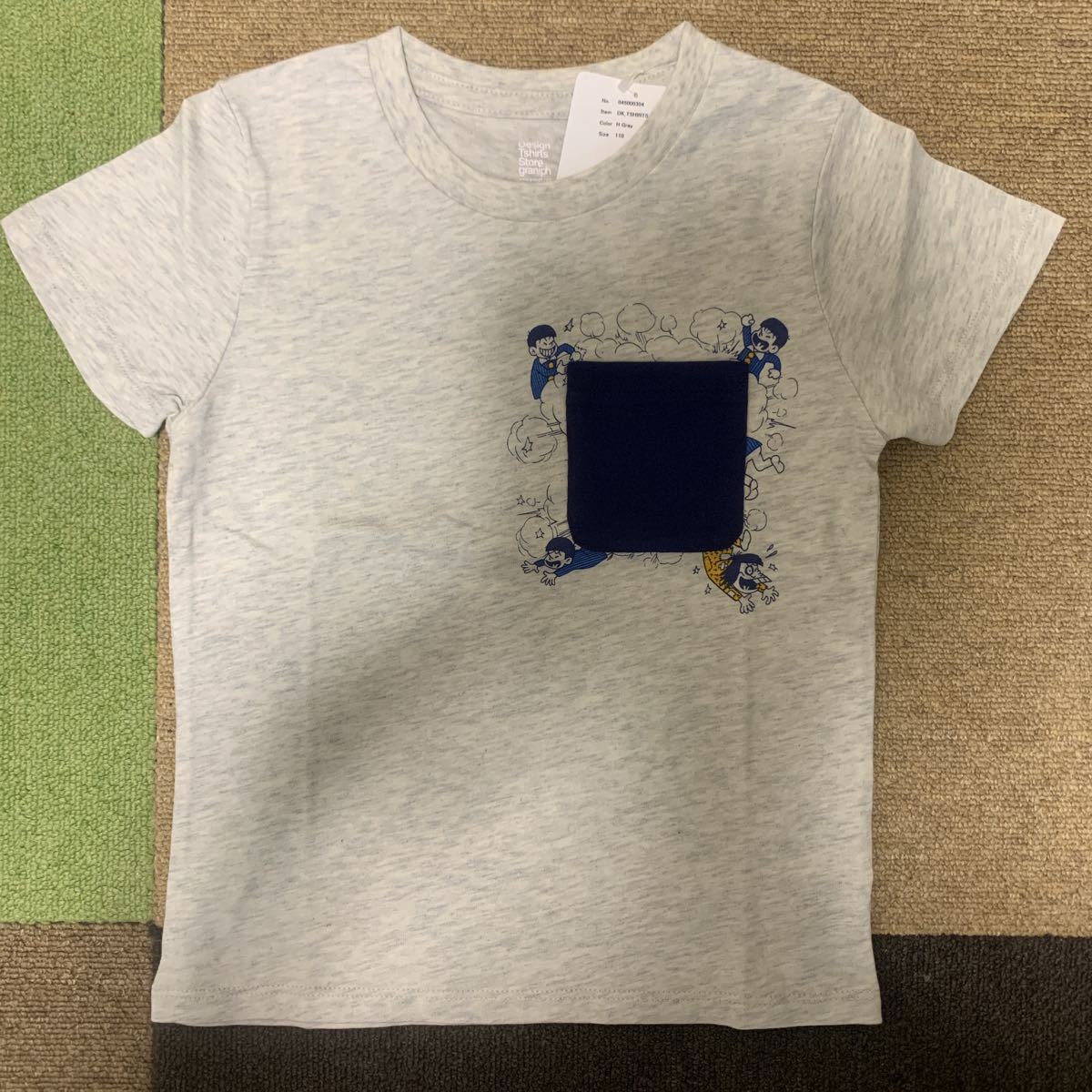 新品 グラニフ おそ松さん コラボ 半そでTシャツ サイズ 110cm ヘザーグレー 灰色 (TORA) 半袖Tシャツ Tシャツ_画像1