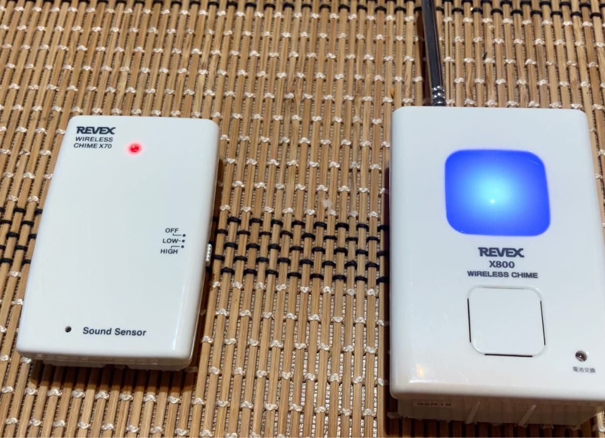 REVEX リーベックス ワイヤレスベビーコール ワイヤレスチャイム Xシリーズ 送受信機セット 壁掛フック&取説付 動作確認済