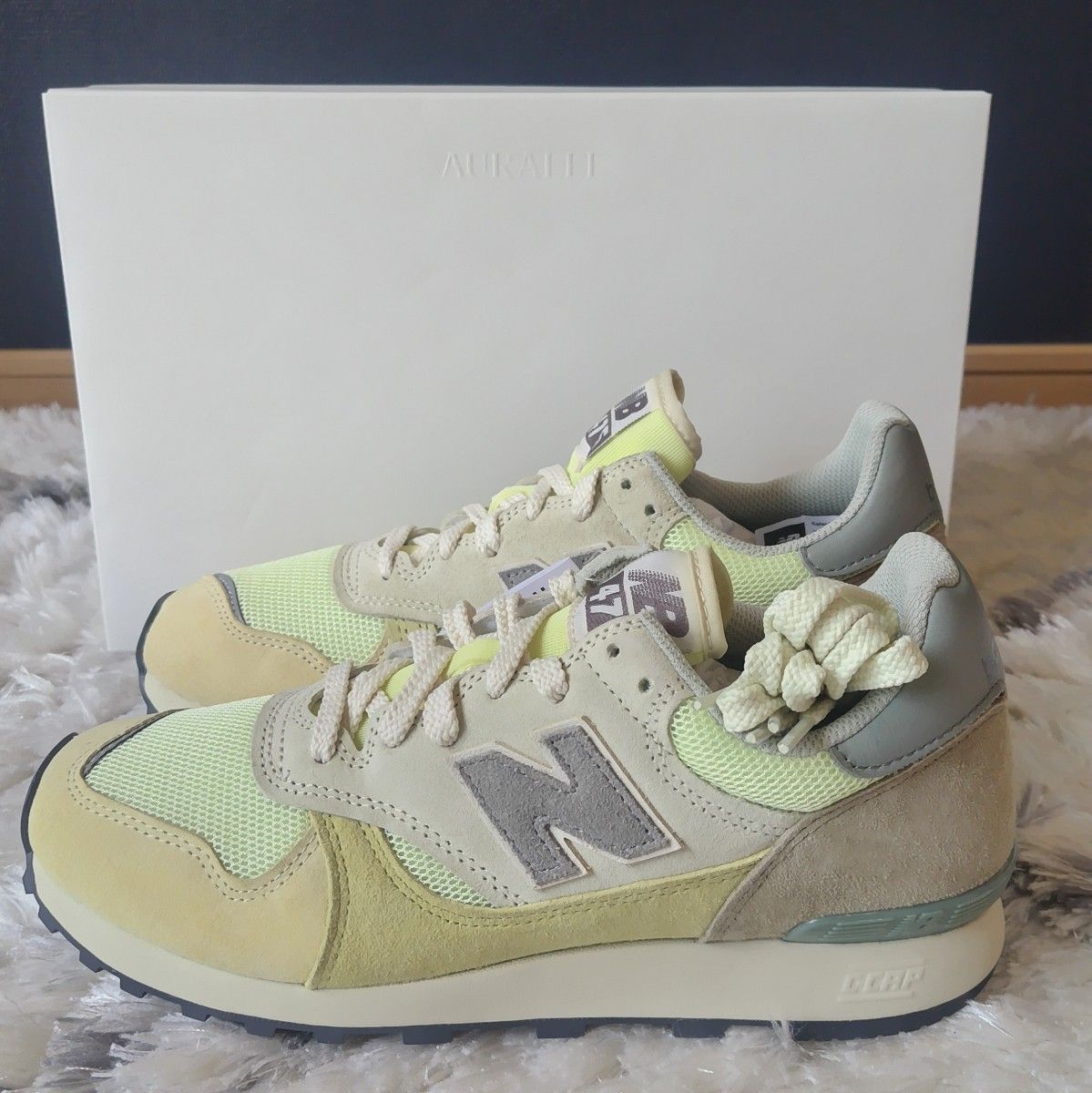 AURALEE オーラリー スニーカー 黄緑 26cm 0489925Y0017 新品 AURALEE × New Balance 475 Vintage Yellow 26 5cm