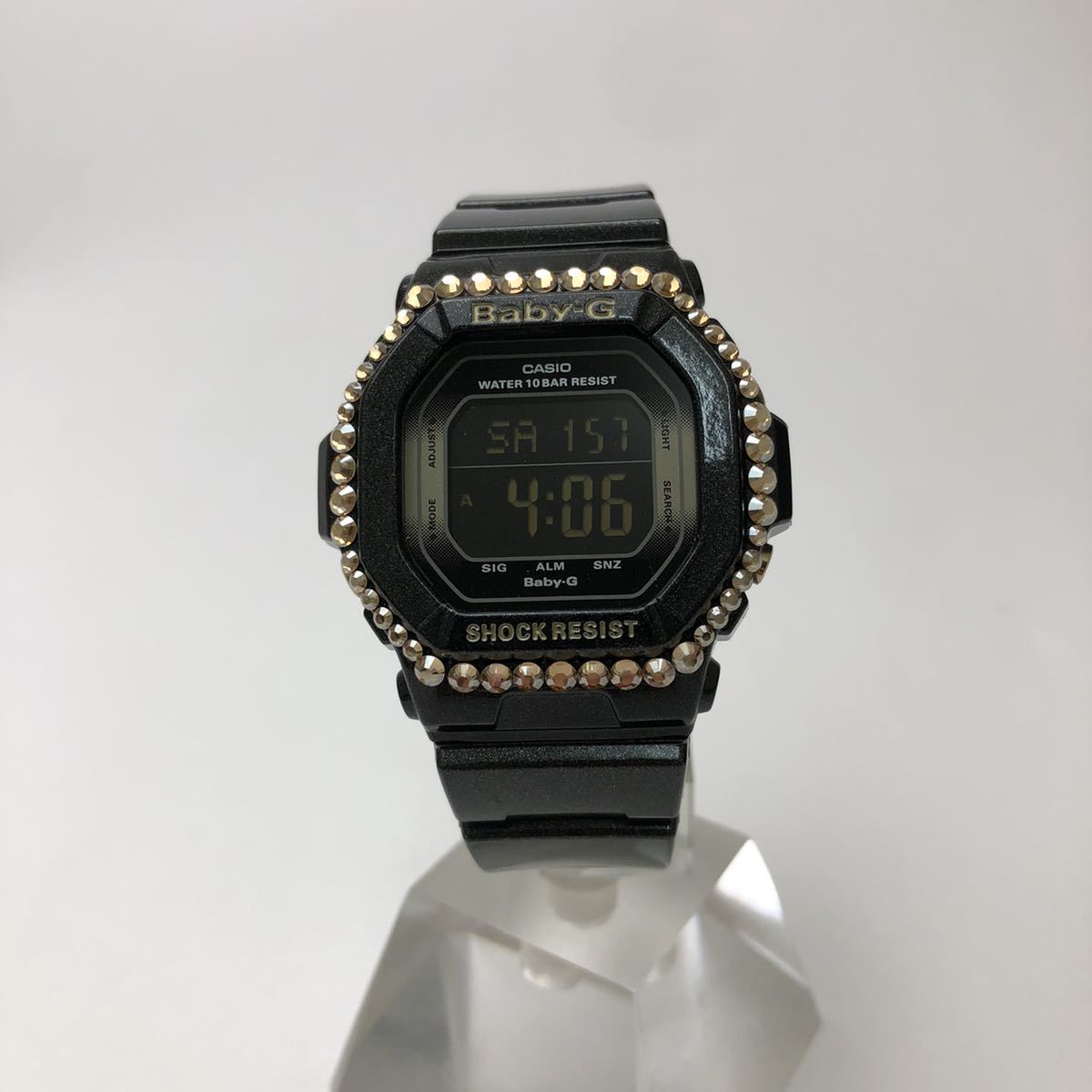 【在庫処分】 カシオ CASIO Baby-G レディース 腕時計 ラメ スワロフスキーストーン オリジナルデコウォッチ 黒 シャイニーブラック BG-5605SA-1 ベビーG その他