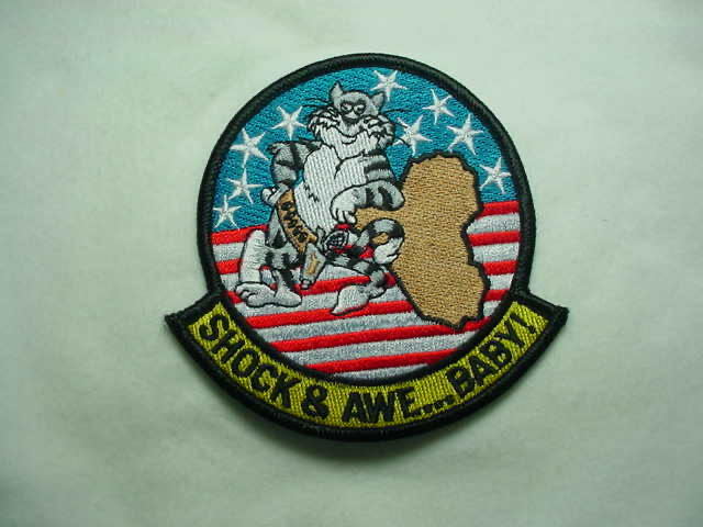 USN F-14 TOMCAT VF-41 BLACK ACES ''SHOK & AWE...BABY!'' Patch !!_画像1