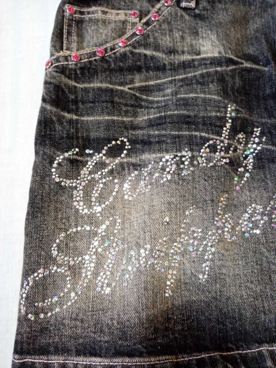 スパンコール　刺繍　デニムミニスカート 