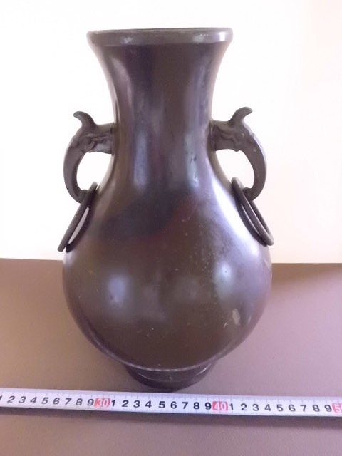 銅製品　花瓶　時代品　骨董品　古美術品　レトロ　オブジェ　＊T10_画像1