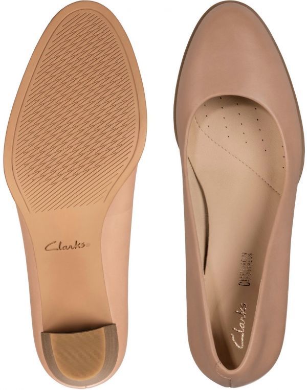 送料無料 Clarks 23cm W パンプス プラリネ ブラウン レザー 革 フォーマル ヒール ストラップ フラット ローファー スニーカー SS15_画像9