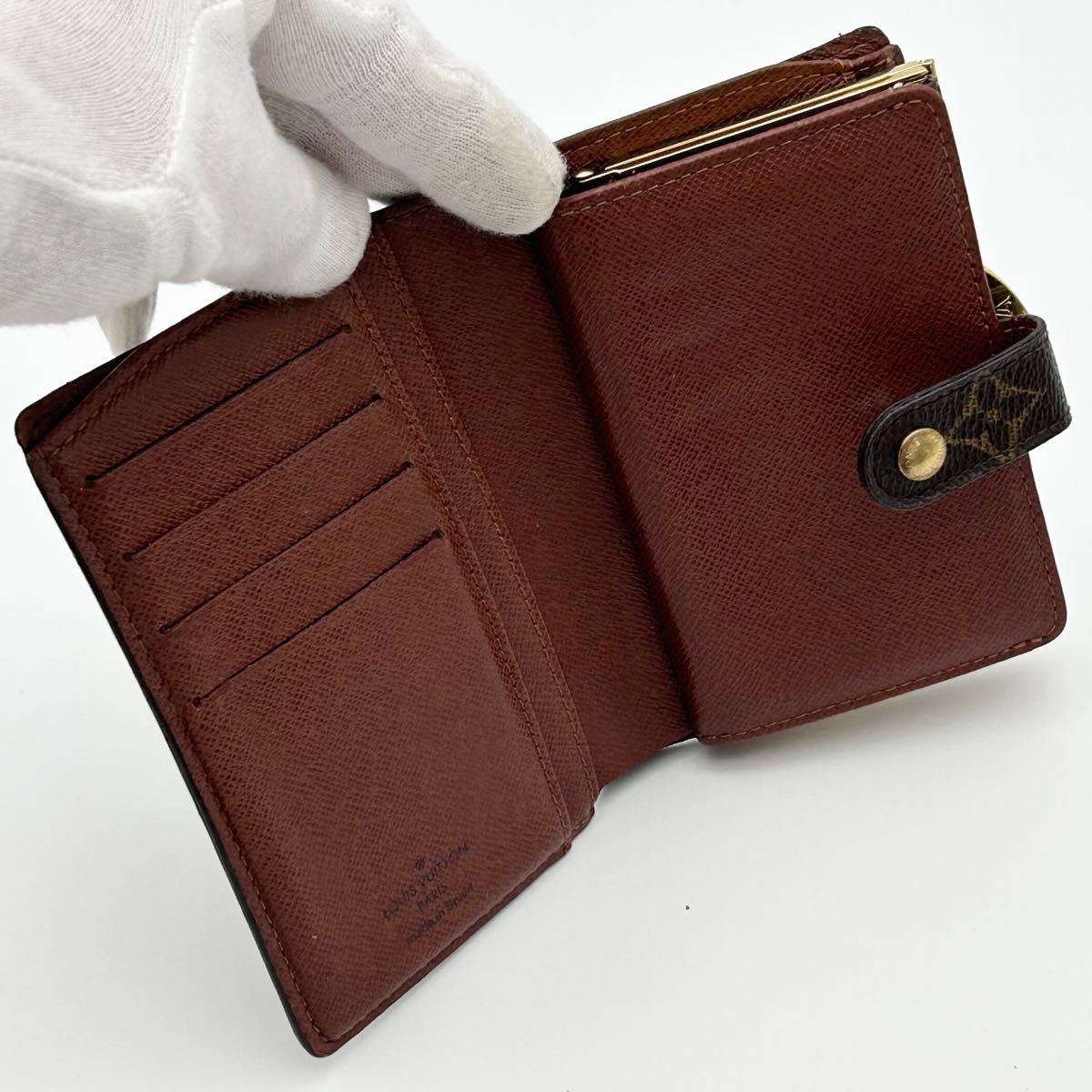 ルイヴィトン 二つ折り財布 ポルト モネ ビエ ヴィエノワ モノグラム がま口 美品】 ルイヴィトン モノグラム ポルト モネ ヴィエノワ がま口