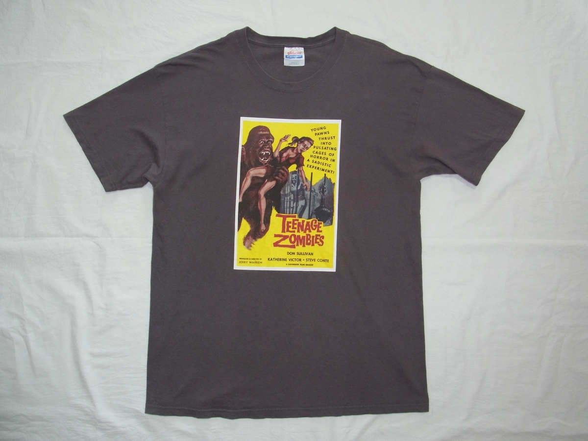 ☆ TEENAGE ZOMBIES ゾンビッド ティーンエイジ・ゾンビの恐怖 Tシャツ sizeL チャコール ☆USA古着 ホラー 映画 SF B級 カルト 90s OLD_画像1