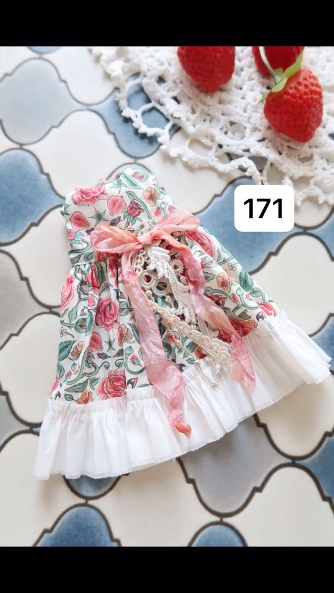 ドール服 アウトフィット 171 *リボンレーシィワンピース*