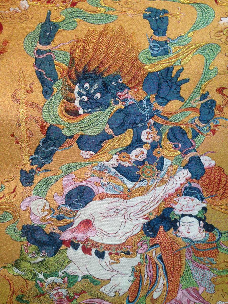 卍仏教美術 【忿怒尊 軍荼利明王 織物】 60cm 検索;刺繍 宝生如来 卍仏教美術 【忿怒尊 軍荼利明王 織物】 60cm 検索;刺繍 宝生如来