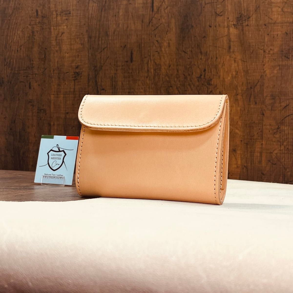 サドルレザー ヌメ革 三つ折り財布 メンズ財布 長財布 本革 ハンドメイド サドルレザー ヌメ革 三つ折り財布 メンズ財布 長財布 本革
