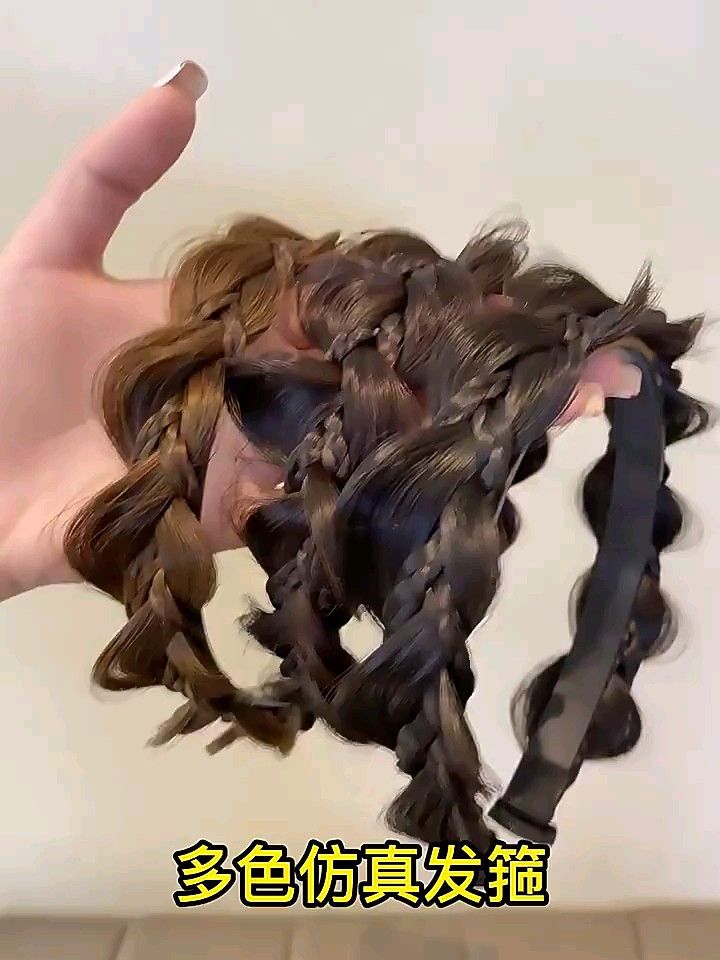 【大人気!】三つ編み カチューシャ 編み込み ウィッグ ヘアバンド 簡単