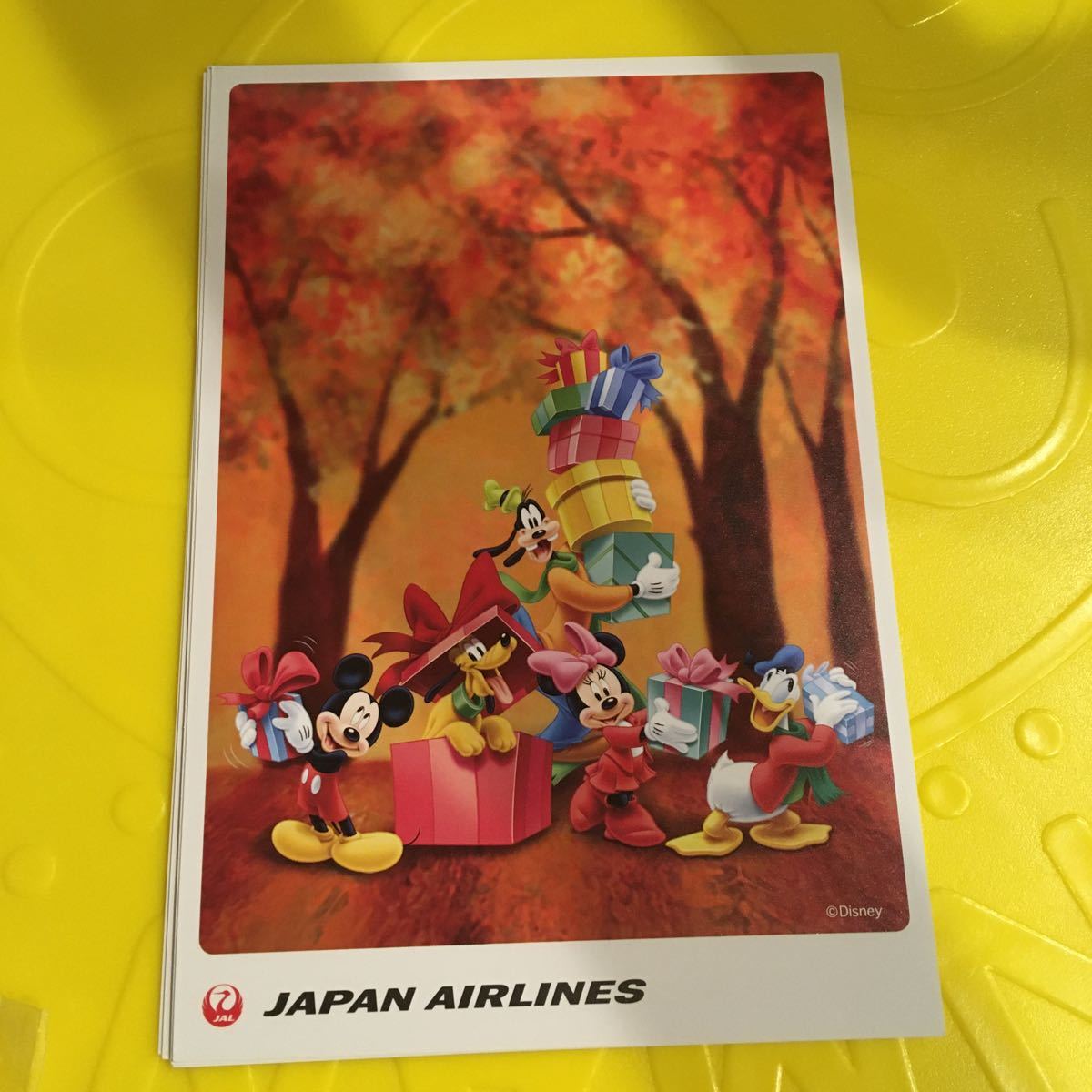 ディズニー★ポストカード★JAL★飛行機★ディズニーシー ランド★TDR★ミッキーミニー★5枚セット★はがき★日本航空★非売品★送料84円_画像2