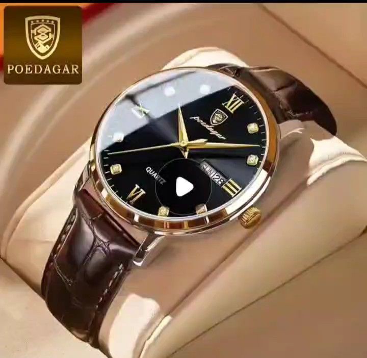 POEDAGAR ラウンドクォーツ腕時計 合金ポインター 防水 発光 耐衝撃