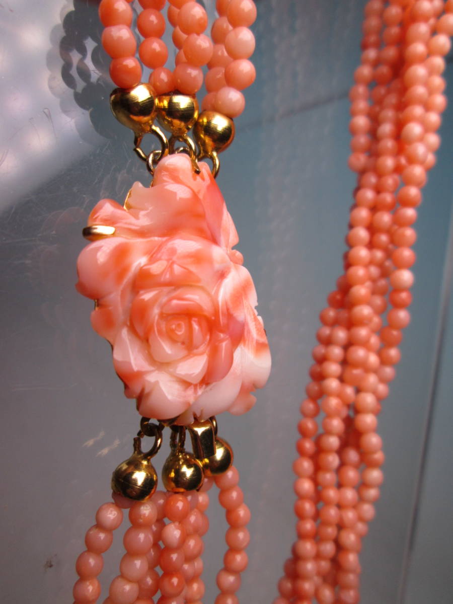 vintage coral necklace アンティーク 珊瑚 ネックレス-