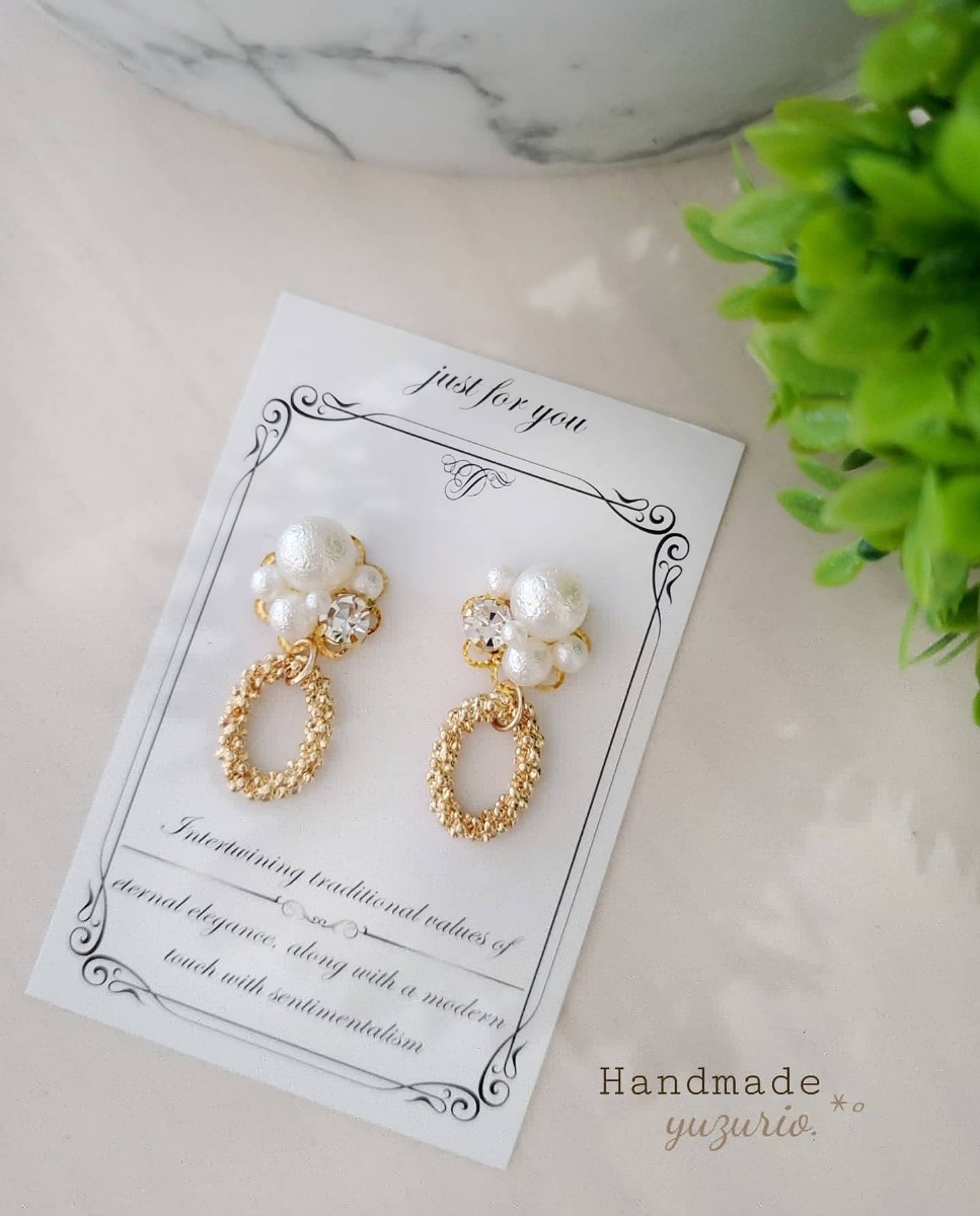 Paypayフリマ ハンドメイド ビジュー パール ピアス イヤリング Paypayフリマ ハンドメイド ビジュー パール ピアス イヤリング