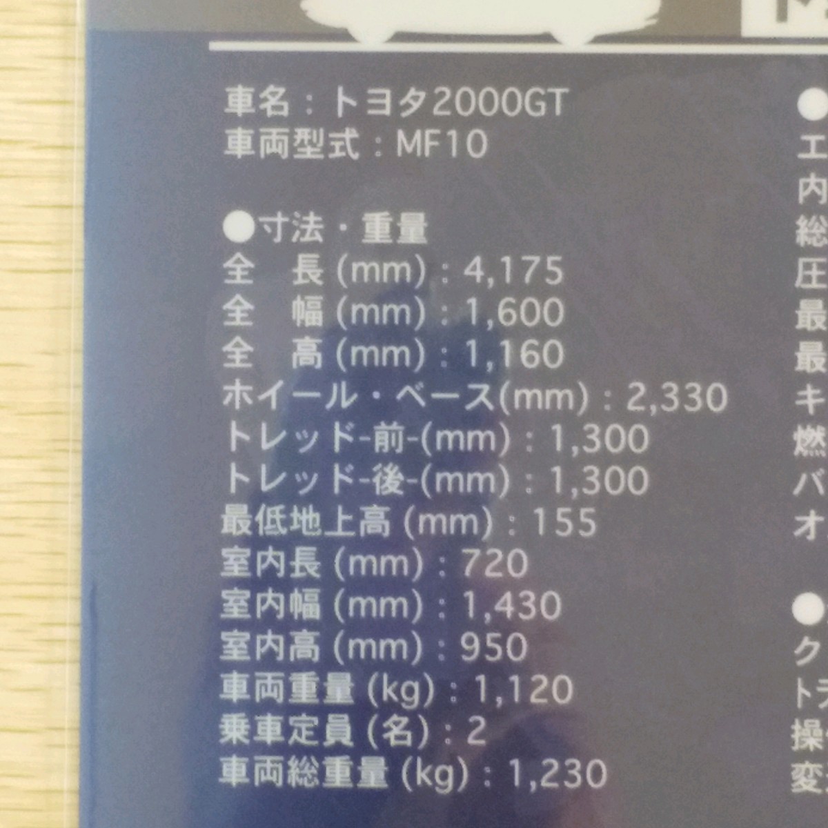 【送料無料】トヨタ博物館限定品 トヨタ2000GT A4クリアファイル(ブルー)