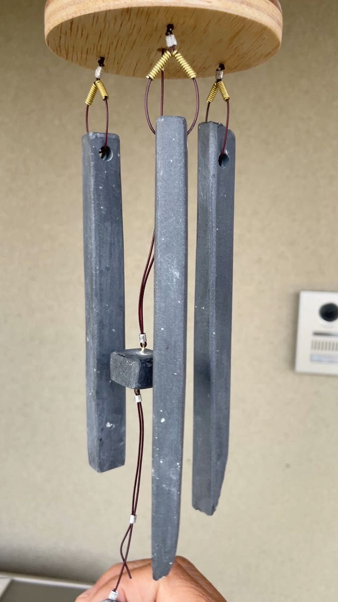 サヌカイト手作り風鈴(中) 磬石 カンカン石 原石 ウインドチャイム2