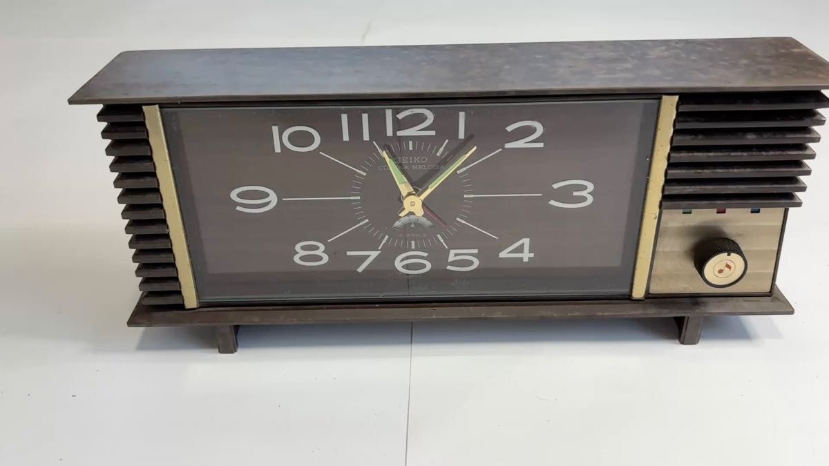 SEIKO 置き時計 昭和レトロ オルゴール ネジ巻き ゼンマイヴィンテージ アンティーク