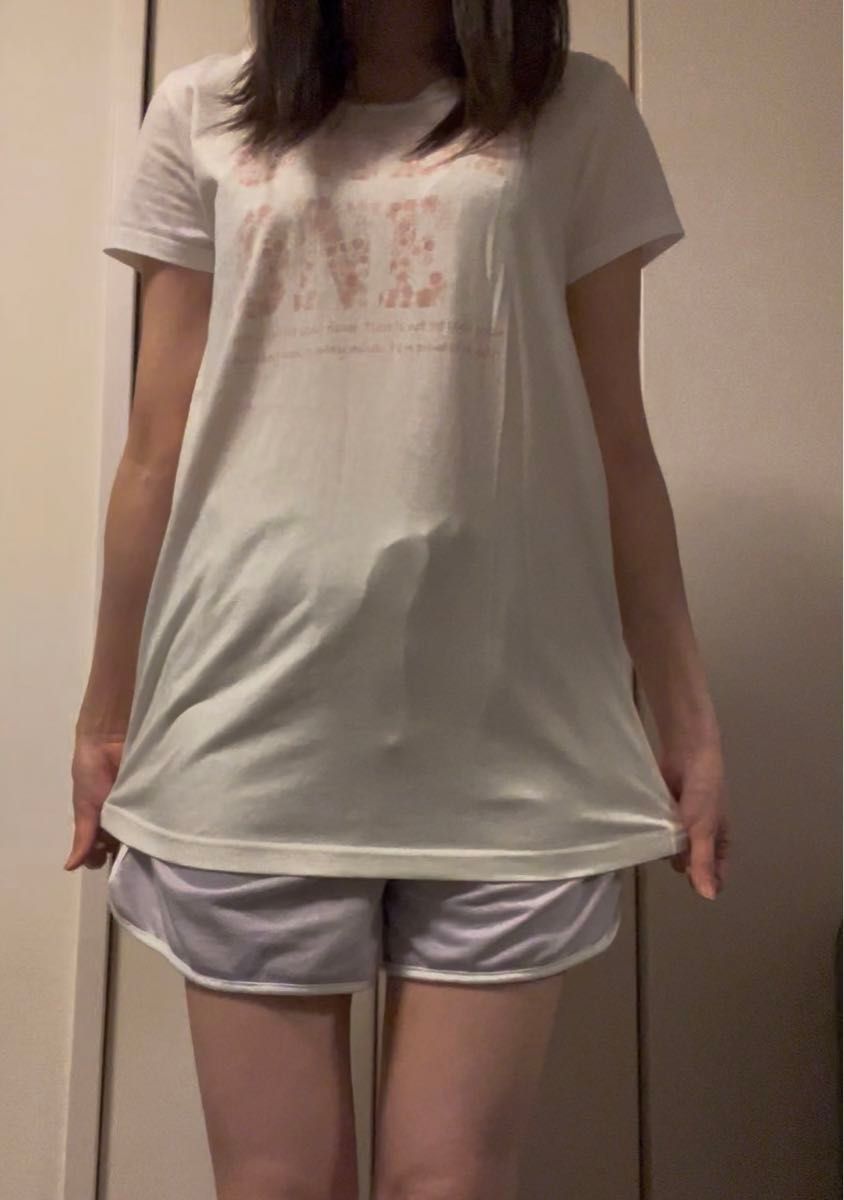 レディース ルームウェア 半袖Tシャツ ロング丈 pdi Mサイズ Tシャツ パジャマ used