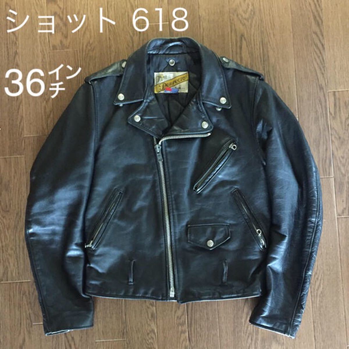 ショットschottライダースジャケット618美品34(純正ボア付属