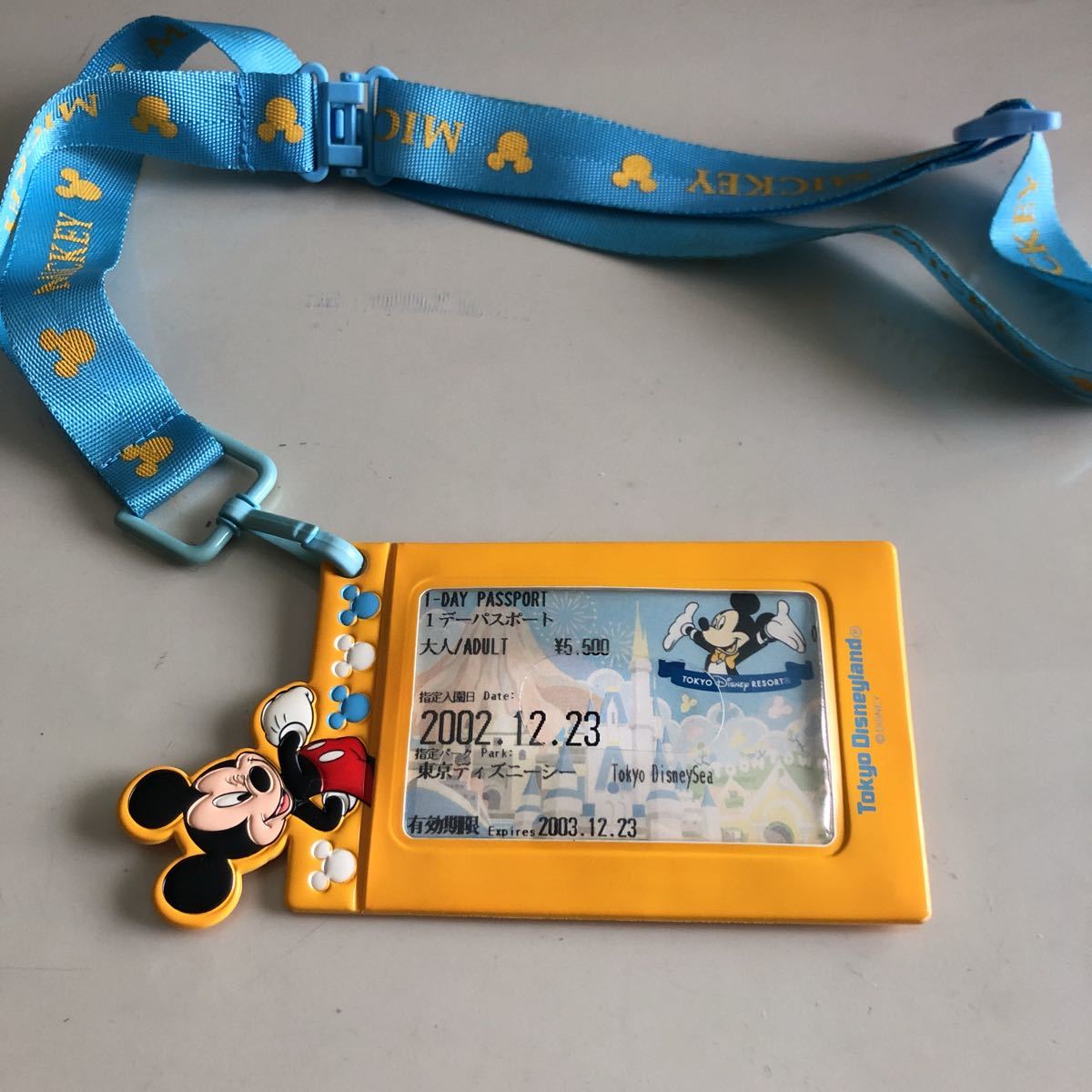 Paypayフリマ 東京ディズニーランド チケットホルダー ネックストラップ ミッキーマウス 使用済みパスポート付