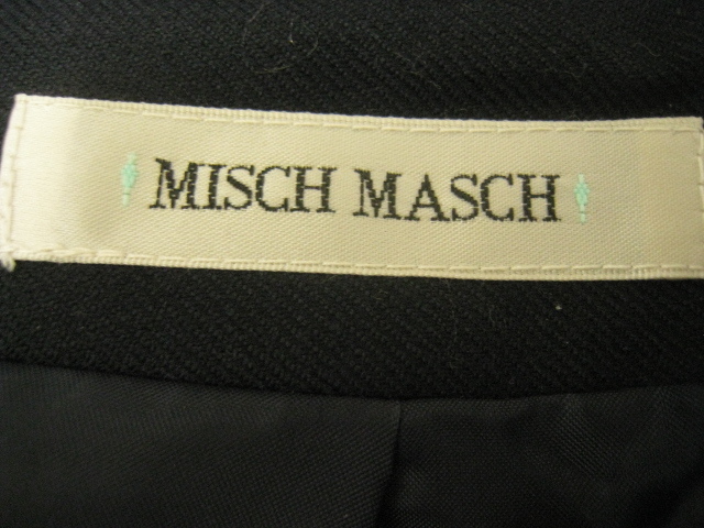 MISCH MASCH ミッシュマッシュ ボトムス スカート ひざ丈 紺 ネイビー Mサイズ 毛混 背面ファスナー_画像4