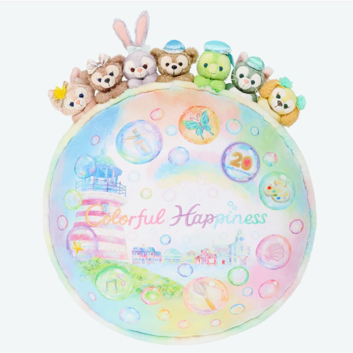★週末お値下げ★【新品未使用】東京ディズニーシー カラフルハピネスクッション クッション ディズニーシー ダッフィーフレンズ 20周年 カラフル