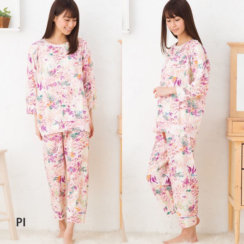  new goods! Wacoal Tsumori Chisato 60 connection . heaven .pt sea. flower field pyjamas part shop put on room wear M