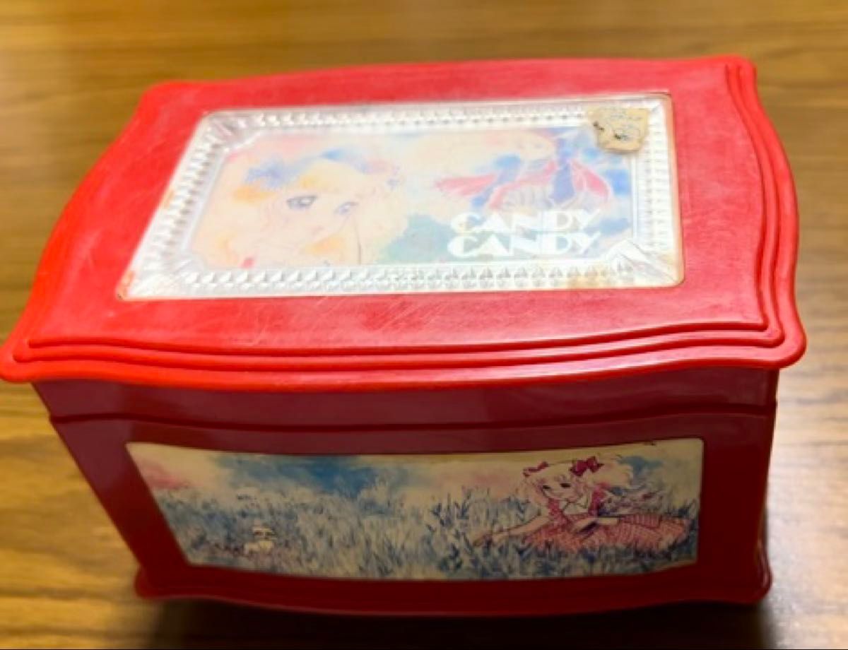 ※コレクター必見品※レア昭和レトロ 動作確認済 キャンディキャンディ オルゴール 小物入れ 宝石箱 いがらしゆみこ