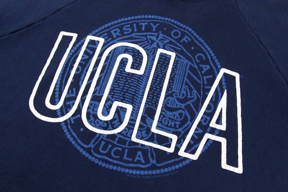 【80's】FRUIT OF THE LOOM ビンテージ UCLA クルーネック スウェット XL ネイビー トレーナー usa製 カレッジ 90's フルーツオブザルーム_画像3