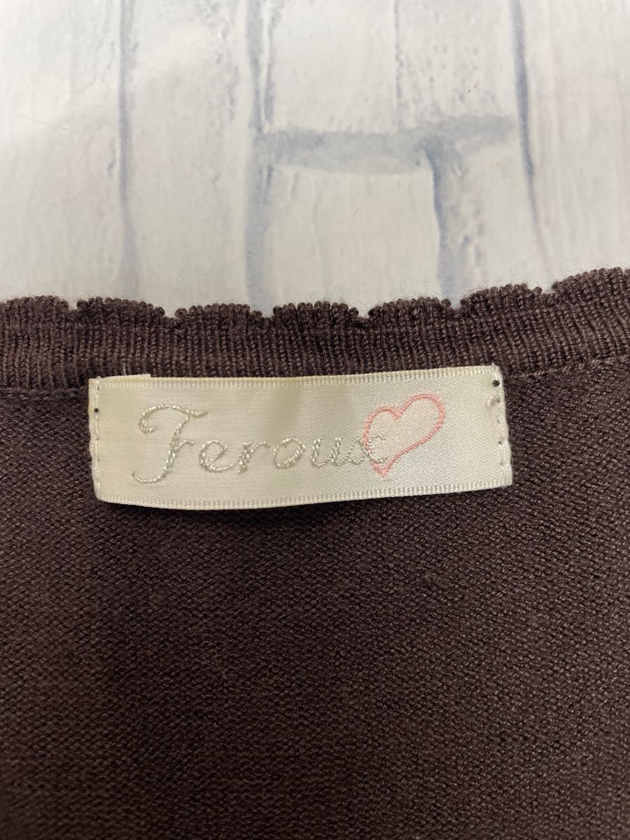 【美品】Feroux 七分袖カーディガン