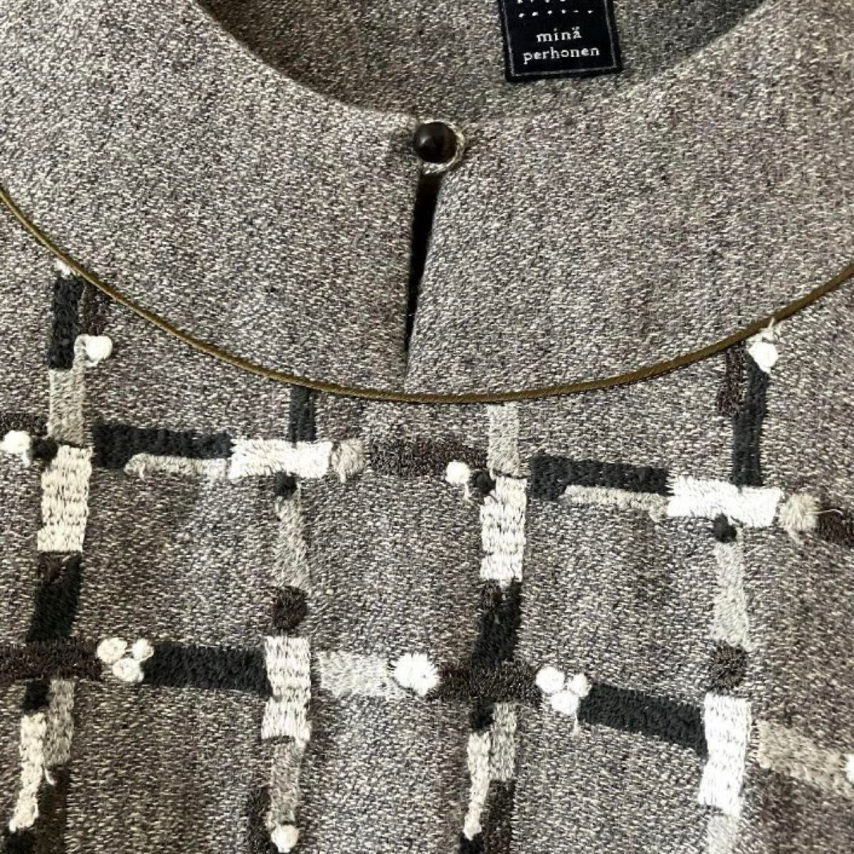 【新品未使用】ミナペルホネン  fence スノーフェンス ワンピース 美品】ミナペルホネン snow fence スノーフェンス ワンピース - メルカリ