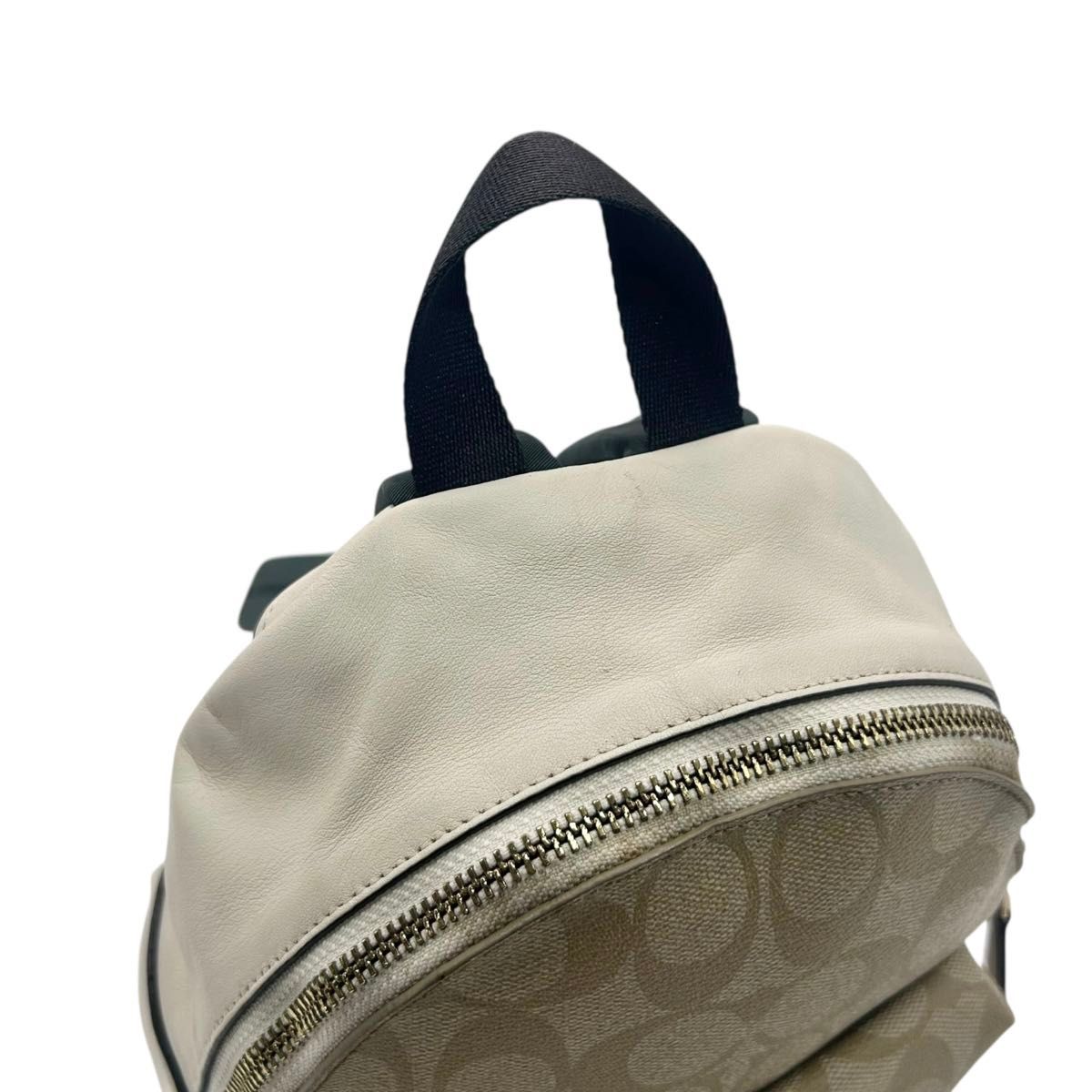 COACH コーチ リュック pvc シグネチャー 白 ベージュ ゴールドロゴ COACH コーチ リュック pvc シグネチャー 白 ベージュ ゴールド